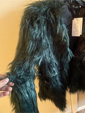 Faux Fur Green Women's Jacket - Stylish Short Coat